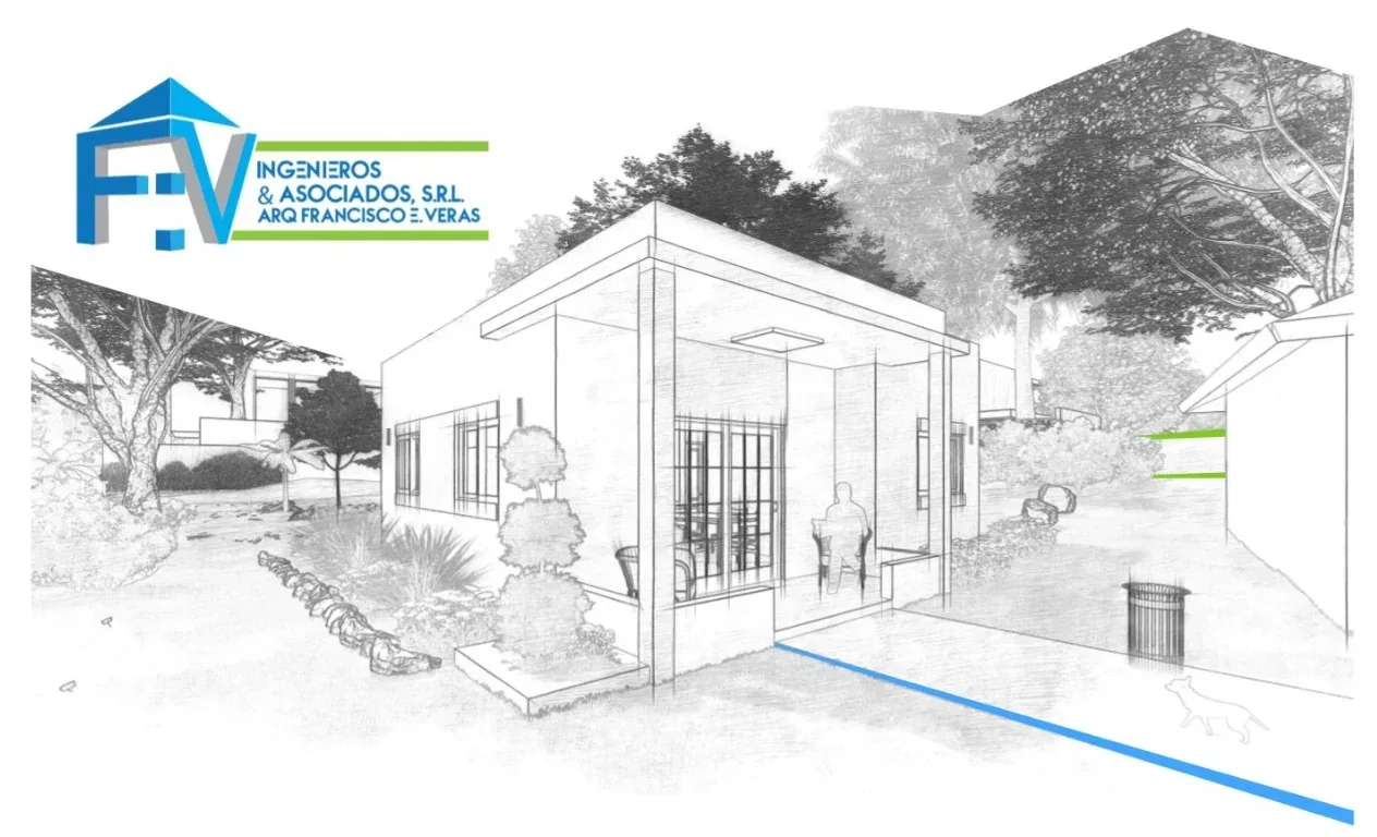 Diseño arquitectónico con áreas verdes